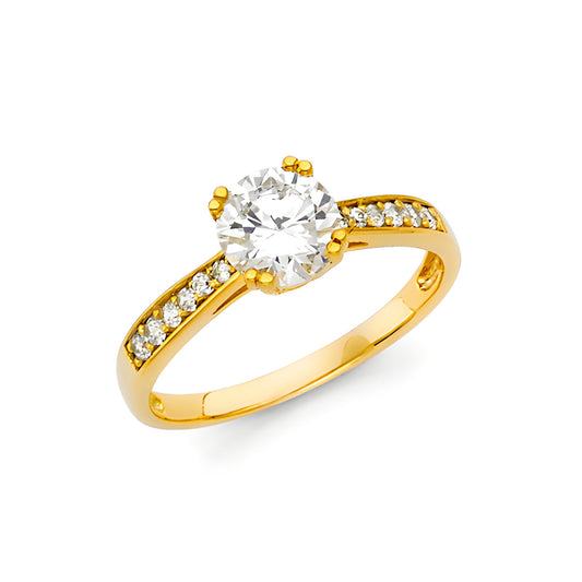 1 ct Cubic Zirconia 14K Yellow Gold Woman's Engagement Ring