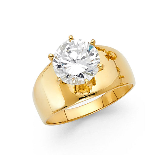 14K Yellow Gold Women’s Solitaire CZ Ring