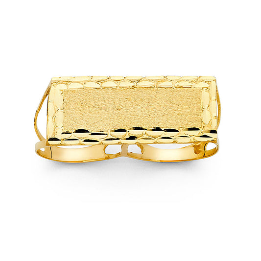 14K Yellow Gold Men’s Two-Finger Ring