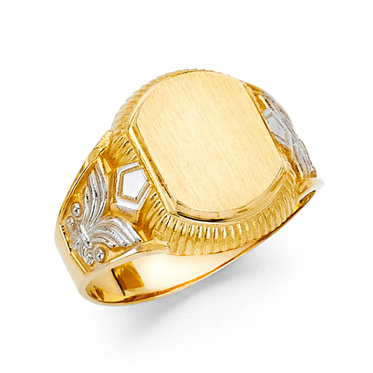 14K Two-Tone Gold Men’s Square Signet Ring