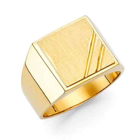 14K Yellow Gold Men’s High-Polished Signet Ring