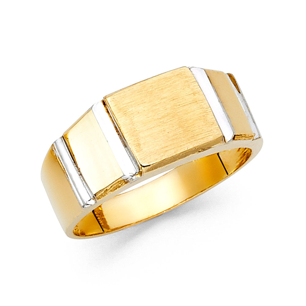 14K Two-Tone Gold Men’s Signet Design Ring