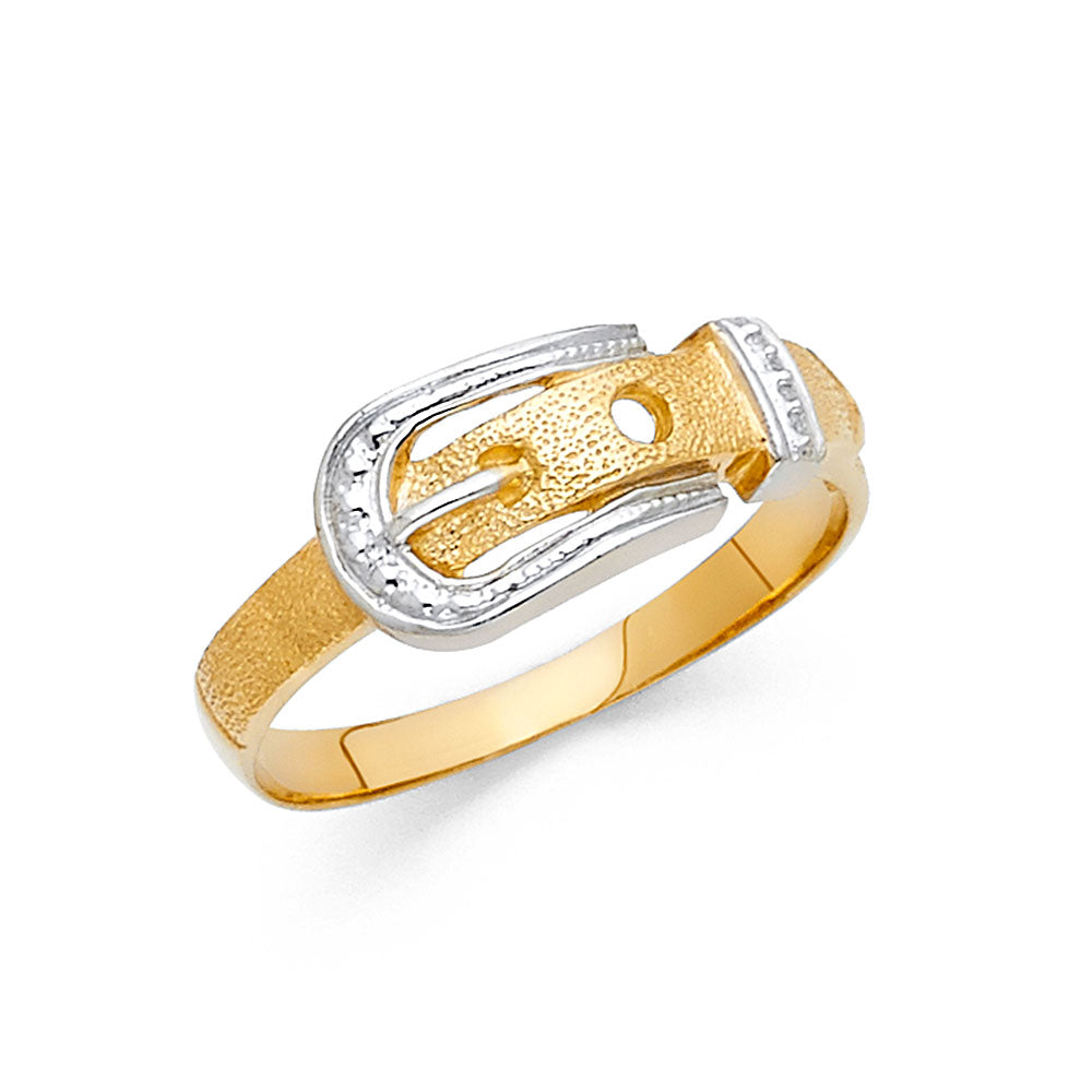 14K Two-Tone Gold Buckle Design Ring