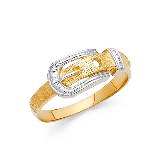 14K Two-Tone Gold Buckle Design Ring