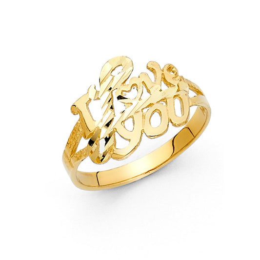 14K Yellow Gold Women's “I Love You” Script Ring