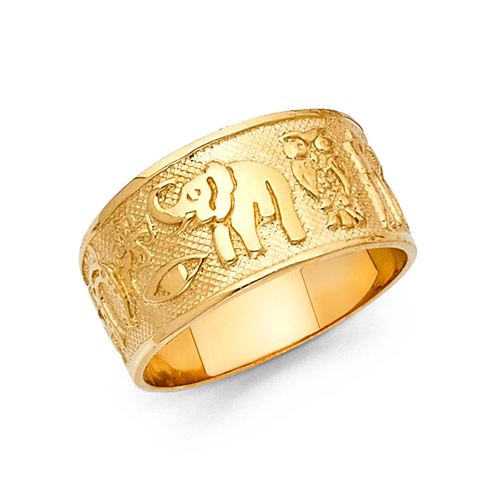 14K Yellow Gold Good Luck Symbol Ring