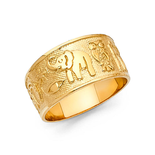 14K Yellow Gold Good Luck Symbol Ring