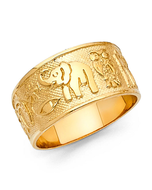 14K Yellow Gold Good Luck Symbol Ring