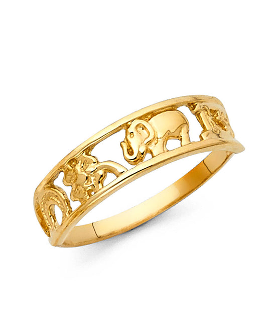 14K Yellow Gold Good Luck Symbol Ring