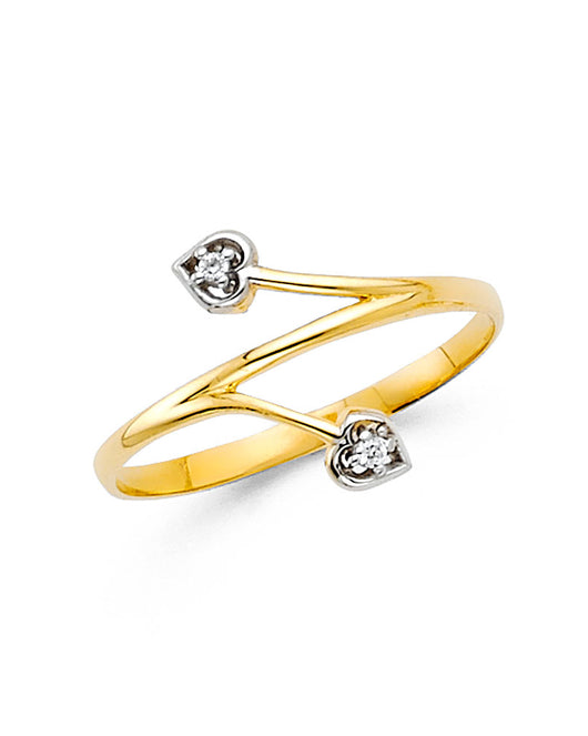 14K Two-Tone Women’s CZ Heart Ring