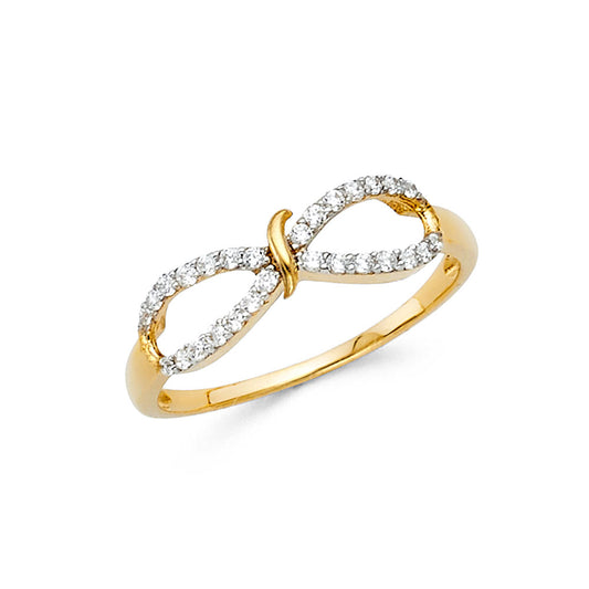14K Yellow Gold Infinity CZ Ring
