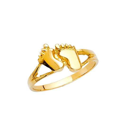 14K Yellow Gold Baby Feet Design Children’s Ring