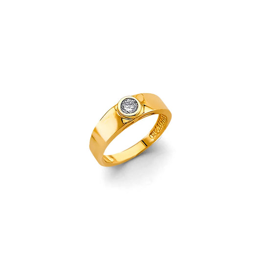 14K Yellow Gold Children’s Bezel Set CZ Ring