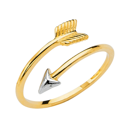 14K Two-Tone Gold Arrow Design Ring