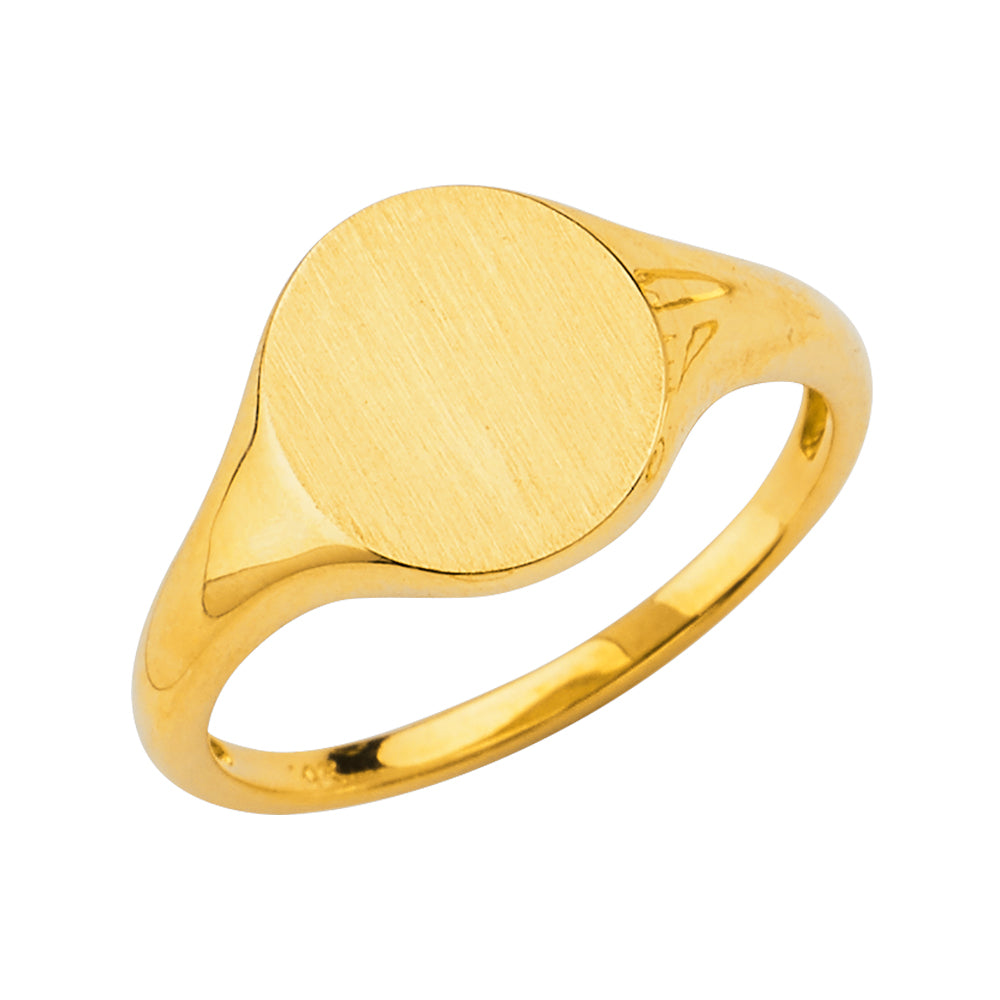 14K Yellow Gold Women’s Round Signet Ring