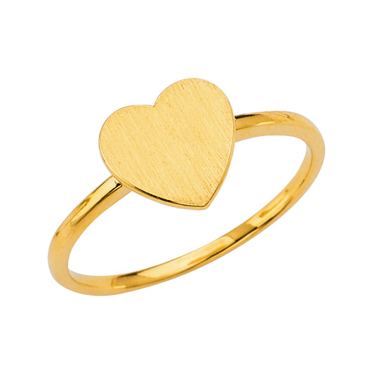 14K Yellow Gold Women’s Heart Design Ring