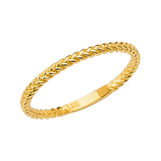 14K Yellow Gold Rope Design Wedding Band
