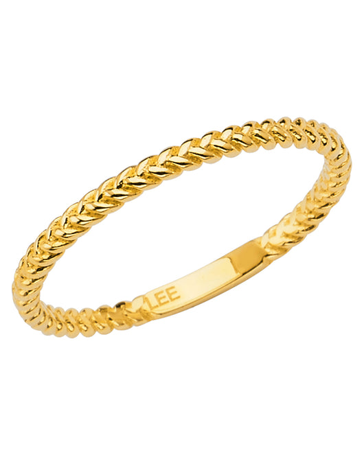 14K Yellow Gold Rope Design Wedding Band