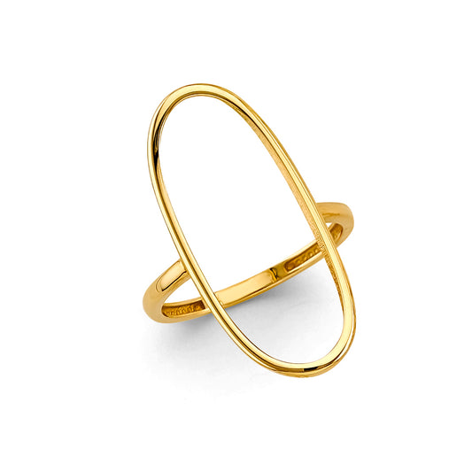 14K Yellow Gold Women’s Oval Loop Statement Ring