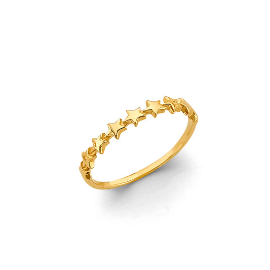 14K Yellow Gold Multi-Star Design Ring