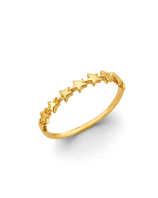 14K Yellow Gold Multi-Star Design Ring