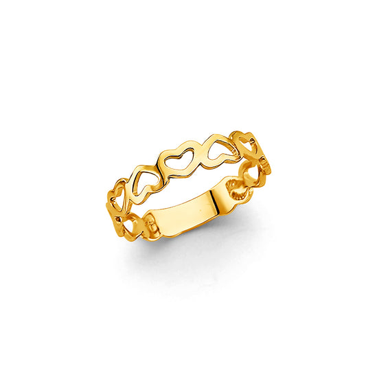 14K Yellow Gold Women’s Open Heart Eternity Ring