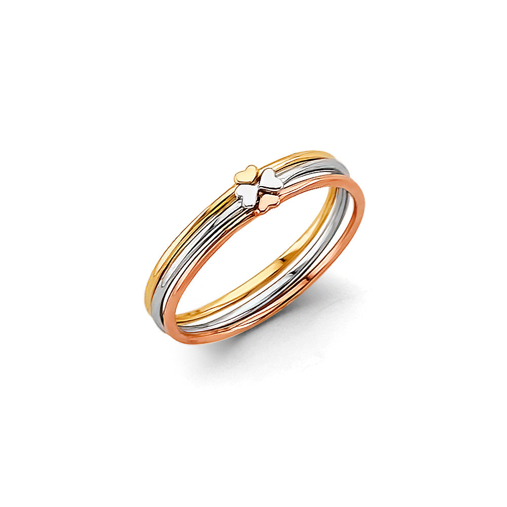 14K Tri-Color Gold Light Band Ring