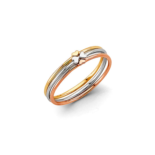 14K Tri-Color Gold Light Band Ring