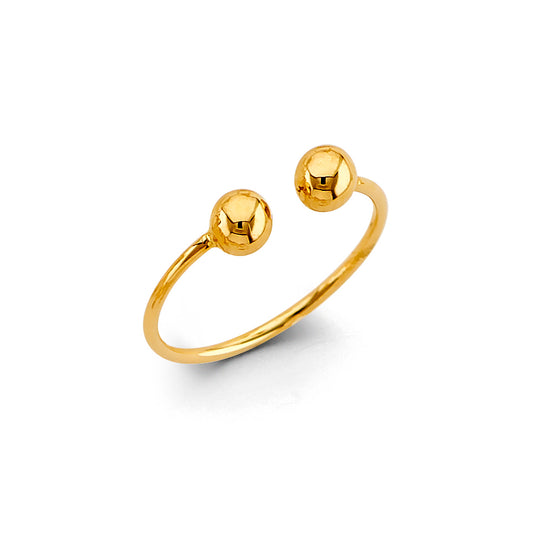 14K Yellow Gold Women’s Double Ball Open Design Ring