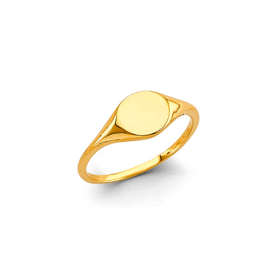 14K Yellow Gold Women’s Oval Signet Ring