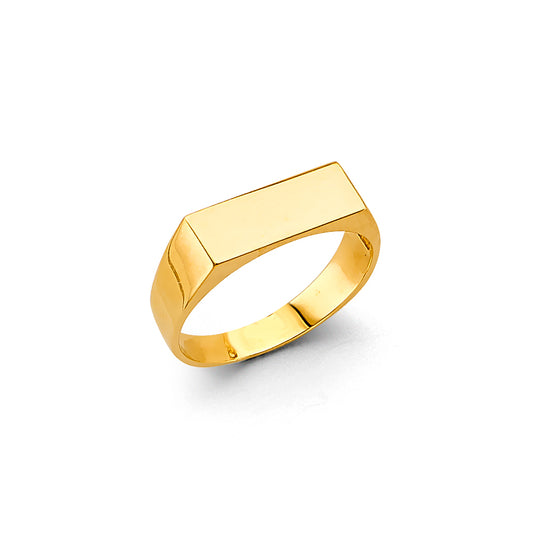 14K Yellow Gold Women’s Rectangle Signet Ring
