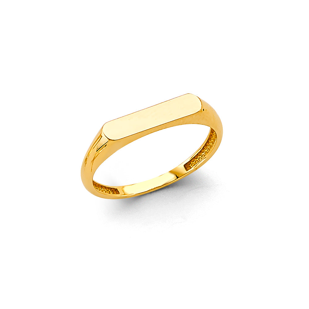 14K Yellow Gold Women’s Bar Signet Ring