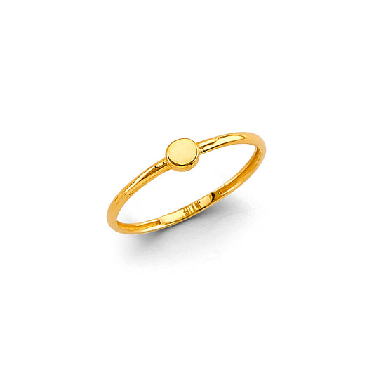 14K Yellow Gold Women’s Mini Round Signet Ring