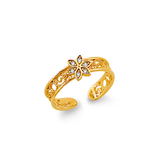14K Yellow Gold CZ Toe Ring