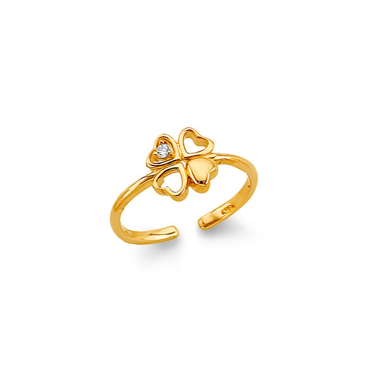 14K Yellow Gold CZ Toe Ring