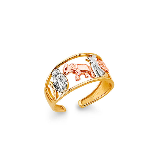 14K Tri-Color Gold Classic Toe Ring