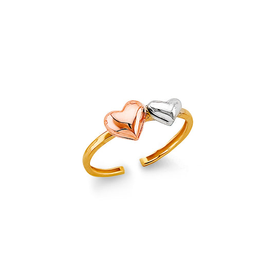 14K Tri-Color Gold Classic CZ Toe Ring