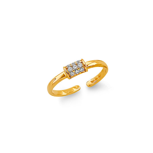 14K Yellow Gold CZ Toe Ring