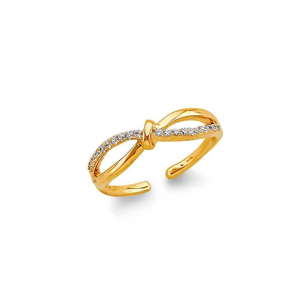 14K Yellow Gold CZ Toe Ring