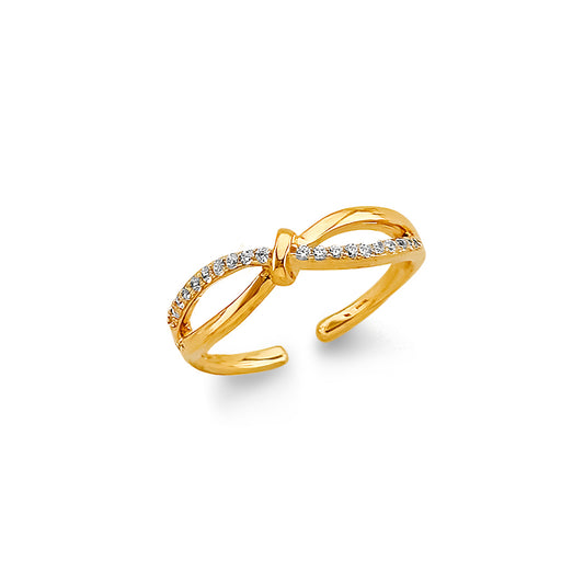 14K Yellow Gold CZ Toe Ring
