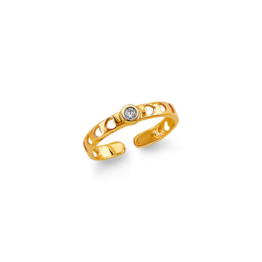 14K Yellow Gold CZ Toe Ring