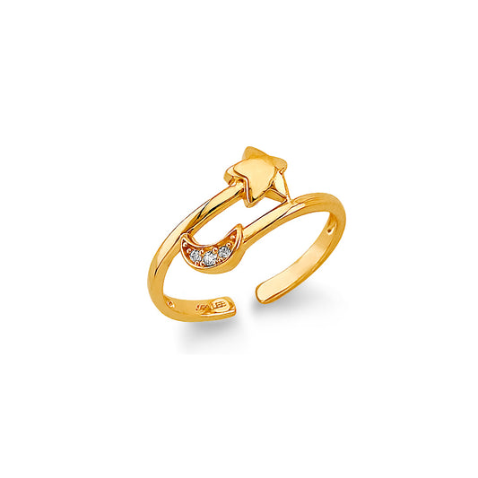 14K Yellow Gold CZ Toe Ring