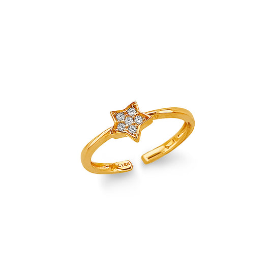 14K Yellow Gold CZ Toe Ring