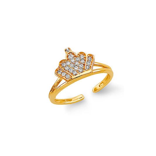 14K Yellow Gold CZ Toe Ring