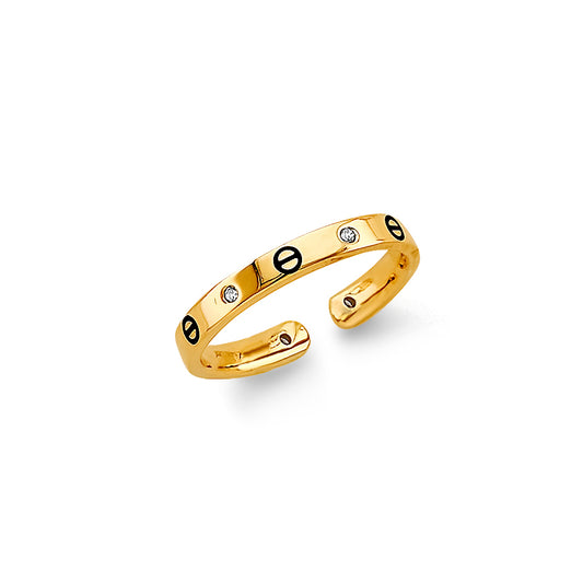 14K Yellow Gold CZ Toe Ring