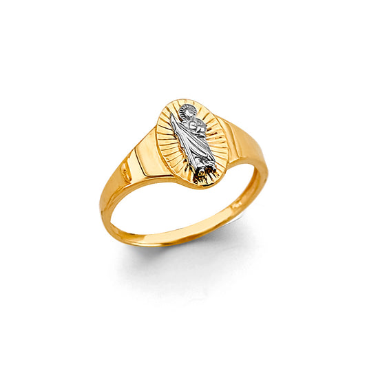 14K Two-Tone Gold Women’s San Judas Oval Signet Ring