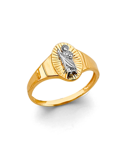 14K Two-Tone Gold Women’s San Judas Oval Signet Ring