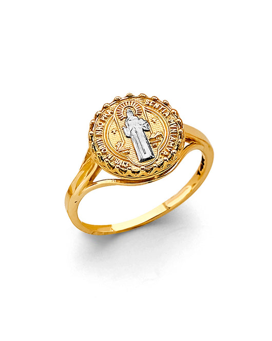 14K Two-Tone Gold Women’s San Benito Medallion Ring