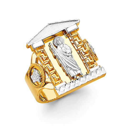 14K Two-Tone Gold Men’s Saint Jude CZ Ring