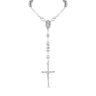 925 Sterling Silver High Polished Rosary 6mm